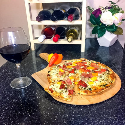 Camco Bamboo Pizza Peel, Charcuterie with Handle - Pizza & Bread Serving or Baking Board, 53000