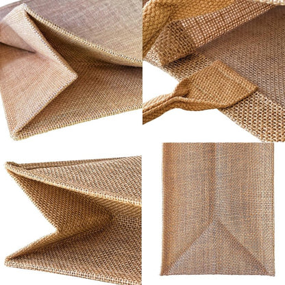 15 Pcs Jute handbag burlap tote bags Travel holiday Wedding Bridesmaids welcome bags Party Holiday Women's gifts Handmade linen DIY reusable beach sundries storage bag 15.2 x 12.2 x 6 inch