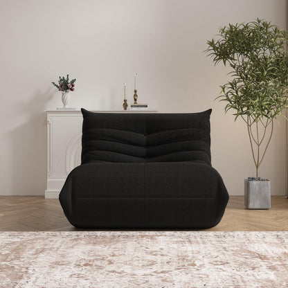 Bean Bag Chair, Memory Foam Bean Bag Sofa Large Bean Bag Chair for Adults, Bean Bag Chairs for Teens with High Density Comfortable Foam, Memory Foam Lazy Sofa for Living Room, Bedroom (Black)