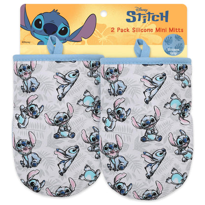 Disney Oven Mitts - 5.5” x 7.5” Heat-Resistant Mini Oven Mitts with Non-Slip Printed Silicone Disney Silhouettes - Pot Holders for Kitchen- Mickey & Minnie, Stich, Winnie the Pooh