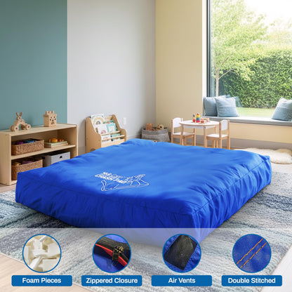 Skil-Care Crash Pad for Kids | Sensory Crash Mat for Active Play | High-Density & Soft Foam Blocks Landing Zone | Kids Jumping Pillow for Indoor & Outdoors Use with Durable Nylon Cover - 6x8 feet