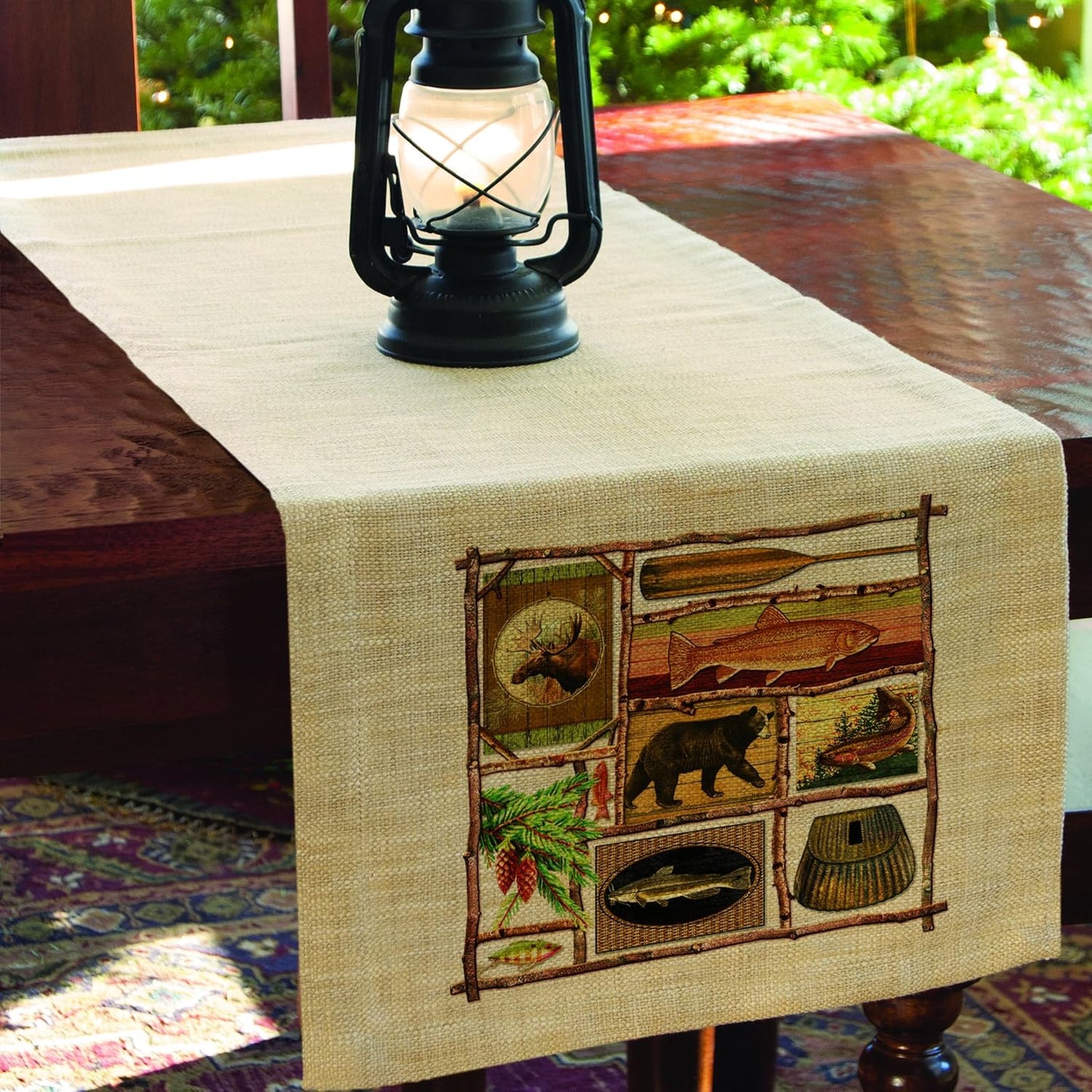 Heritage Lace Lodge Natural Runner, 16" X 54"