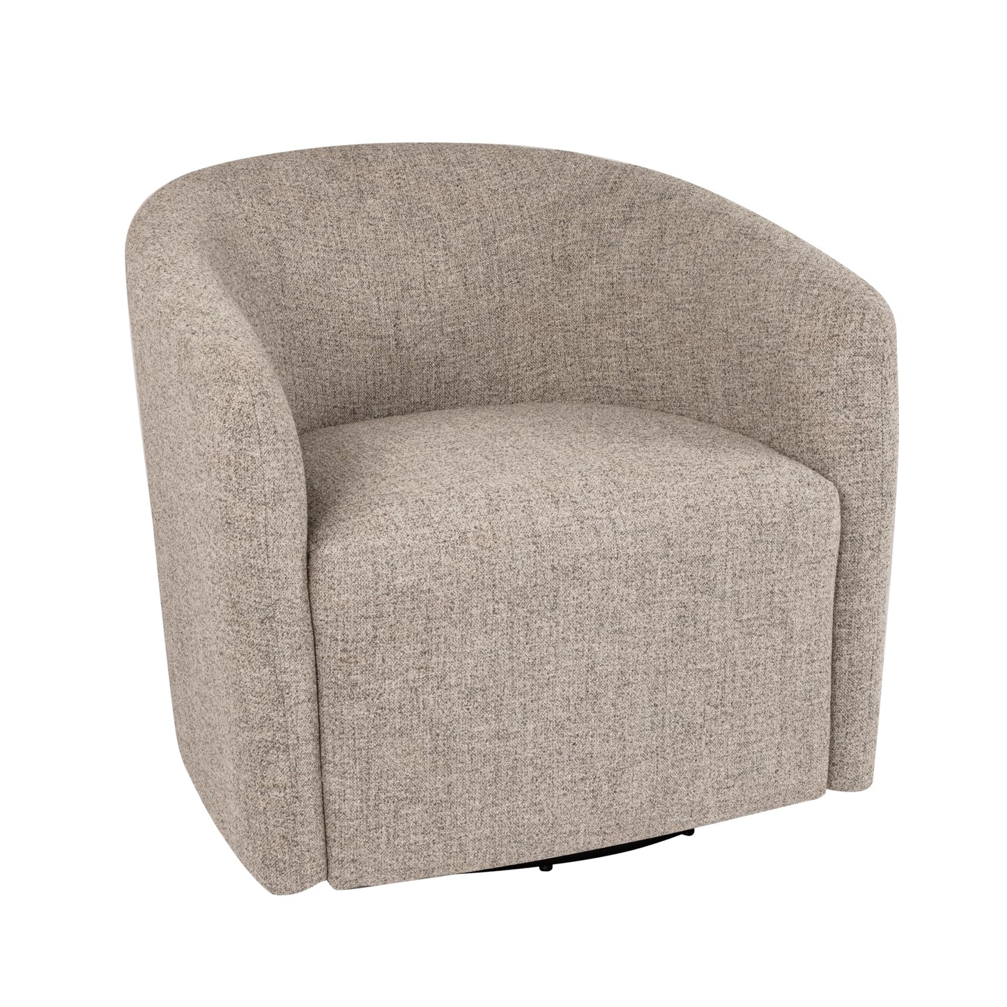 HomePop Upholstered Swivel Accent Chair, Modern Barrel Chair with 360° Swivel Base, Midtone Gray Fabric for Living Room, Bedroom, or Office
