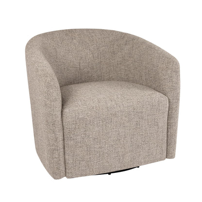 HomePop Upholstered Swivel Accent Chair, Modern Barrel Chair with 360° Swivel Base, Midtone Gray Fabric for Living Room, Bedroom, or Office