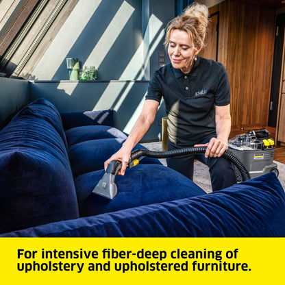Kärcher Puzzi 8/1 C Commercial Carpet Extractor 12.5 PSI - Spot Cleaner, Stain Remover, Area Rugs, Car and Auto Detailing, Carpet and Upholstery Cleaner - Onboard Accessory Storage - 3.9 Gallon Tank