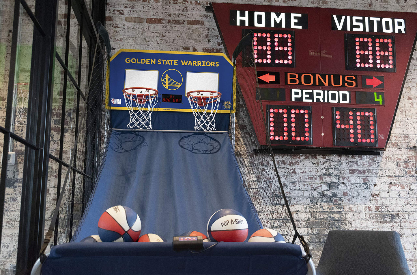 Pop-A-Shot - Home Dual Shot with Golden State Warriors NBA Graphics l Sensor Scoring l 16 Game Modes l 7 Balls l Foldable Storage l for All NBA Fans