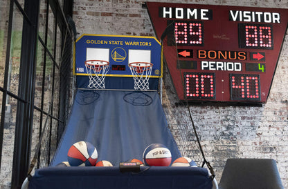 Pop-A-Shot - Home Dual Shot with Golden State Warriors NBA Graphics l Sensor Scoring l 16 Game Modes l 7 Balls l Foldable Storage l for All NBA Fans