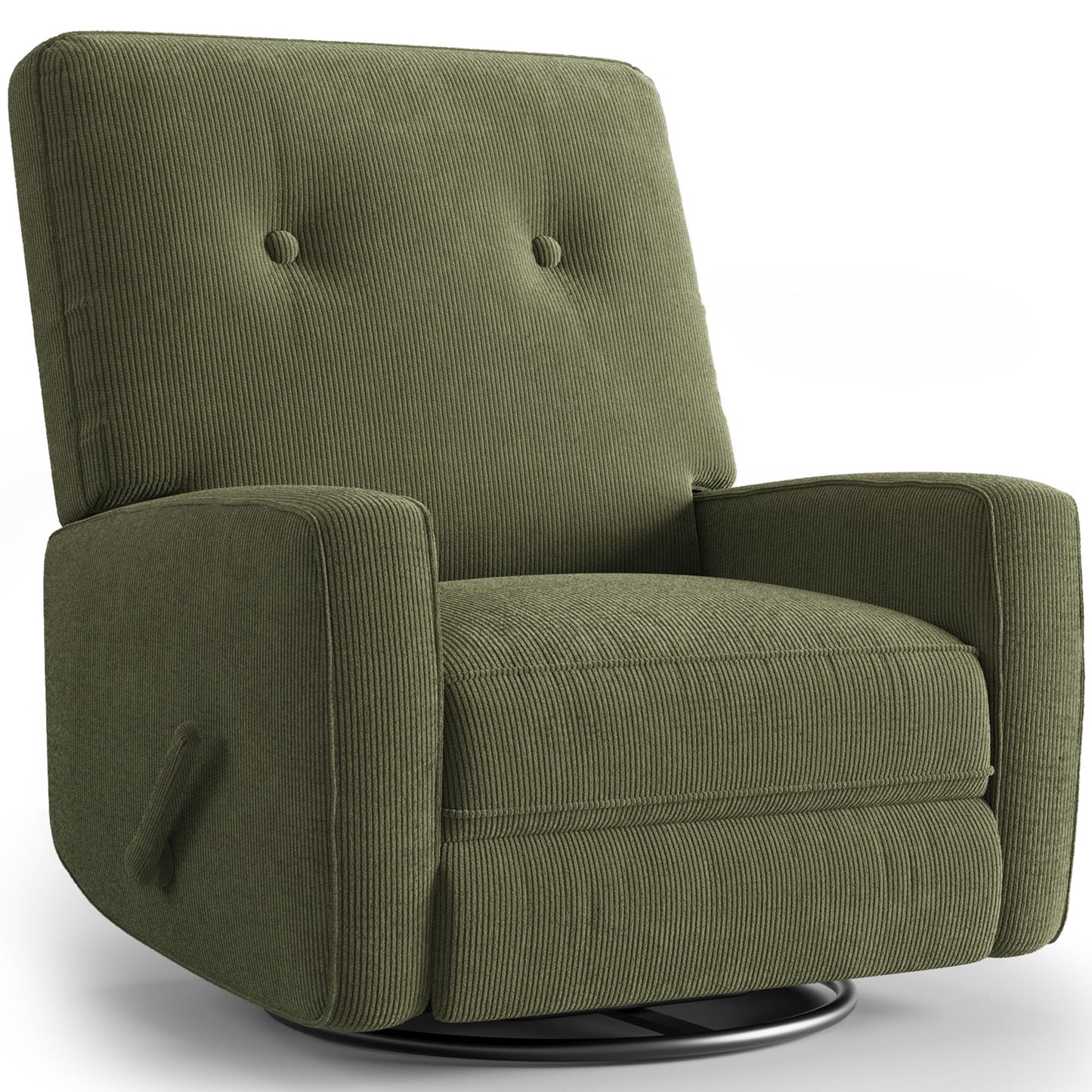 IDEALHOUSE Recliner Chair, 360° Swivel Rocking Glider Chair for Adults with Adjustable Backrest & Footrest, Cozy Corduroy Upholstered Armchair for Living Rooms, Bedrooms, Apartments, Green