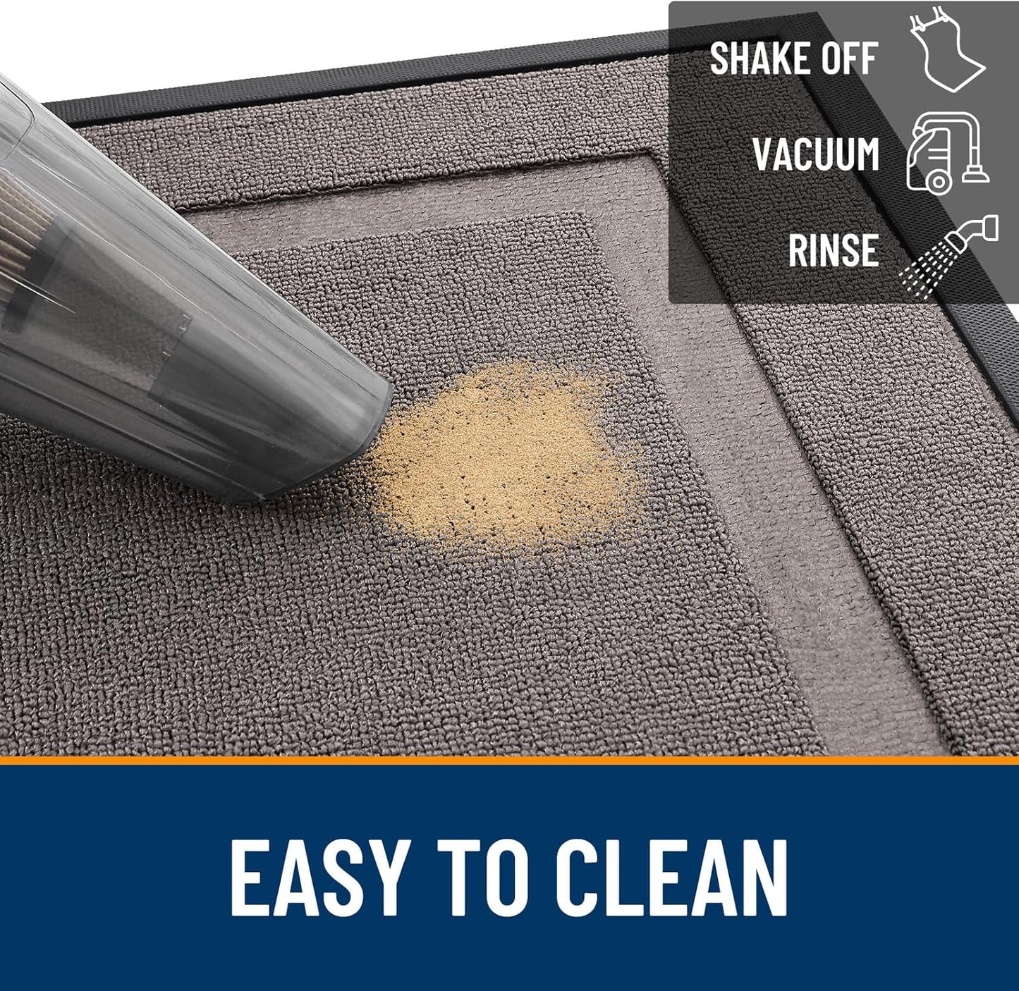 OLANLY Waterproof Front Door Mat - All-Season Indoor/Outdoor Doormat, Easy to Clean, 29.5x17, Taupe