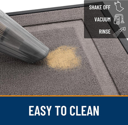 OLANLY Waterproof Front Door Mat - All-Season Indoor/Outdoor Doormat, Easy to Clean, 29.5x17, Taupe