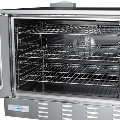 KoolMore 38 in. Full Size Double Commercial Liquid Propane Convection Oven 108,000 BTU With Stacking Kit in Stainless-Steel (KM-DCCO54-LP)