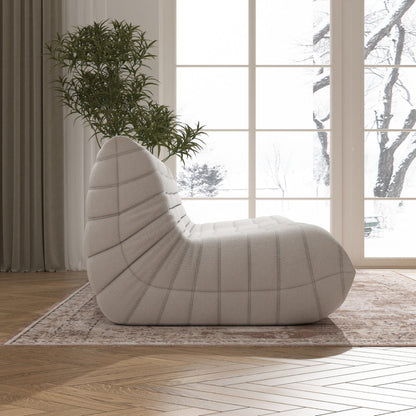 YVDNHP Big Bean Bag Chairs for Adults, 3 Seater Large Bean Bag Chair Sofa, Fireside Chair Lazy Sofa Chair with High Density Comfortable Foam, Modern Bean Bag for Living Room, Bedroom, Office (Beige)