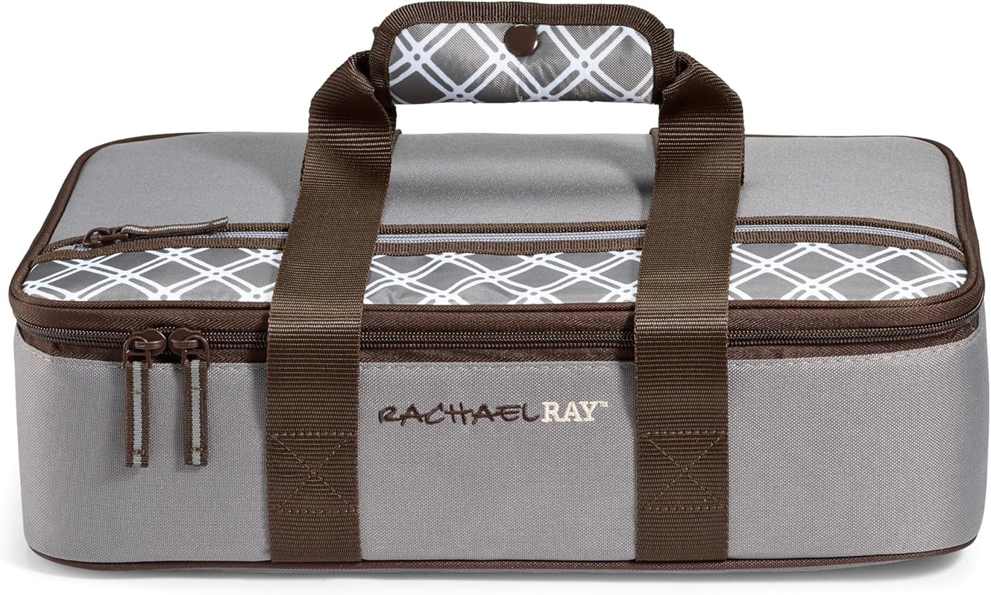 Rachael Ray Thermal Insulated Lasagna Lugger, Casserole Carrier for Hot or Cold Food, Fits 9" x 13" Dish