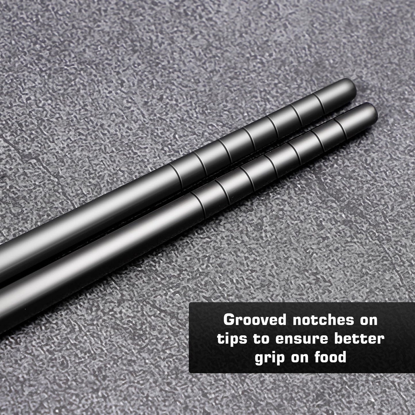 Youda 99.8% Pure TITANIUM Chopsticks 1 Pairs with Black Carrying Case Ultralight and Reusable Chopsticks for Camping, Home, Travel