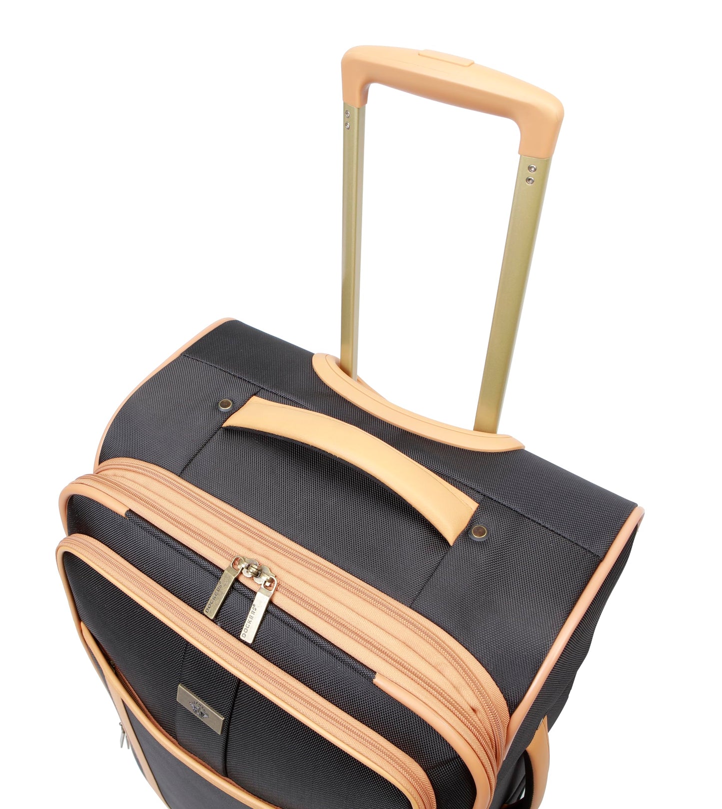 Dockers Seahorse Softside Expandable 8-Wheel Spinner Travel Checked Luggage, 3-Piece Set, Black