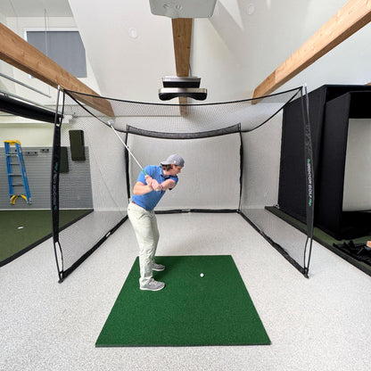The Indoor Golf Shop - Golf Net 10' x 8' Knotless Golf Hitting Net for Indoor and Outdoor Practice - Arrives Ready to Assemble and Use