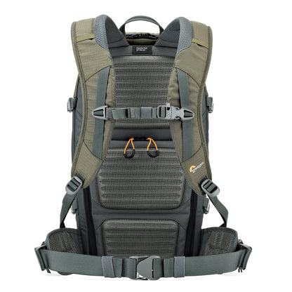 Lowepro LP37015-PWW, Flipside Trek BP 350 AW Backpack for Camera, Stores DSLR with Lens Attached, Extra Lenses, Tripod, 10 Inch Tablet Grey/Dark Green
