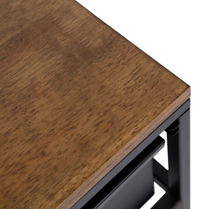 Kate and Laurel Randall Decorative Storage Table, 24 x 12 x 26, Natural Wood and Black, Decorative Casual Industrial Modern Multi-Use Storage