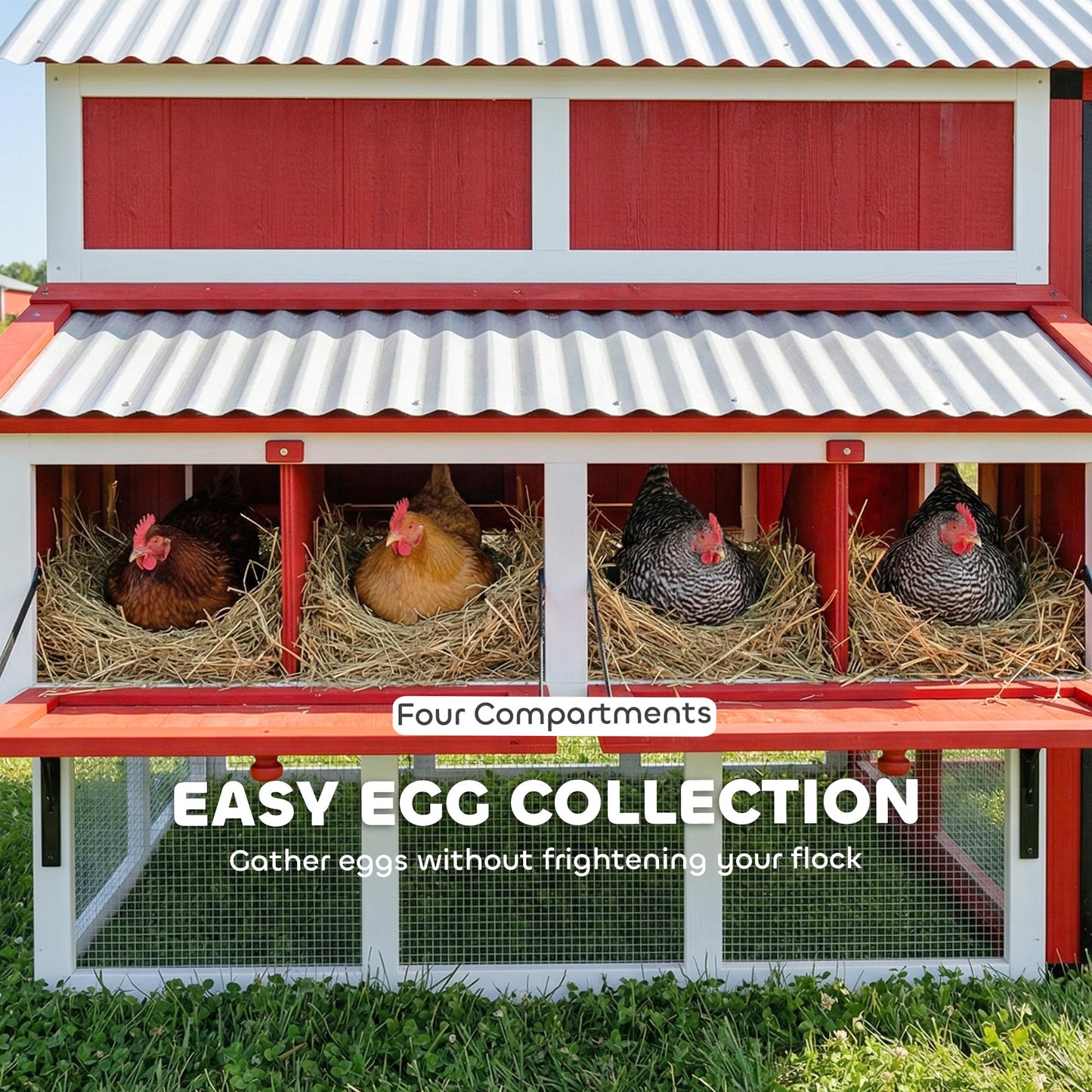 PawHut 187.3" Large Chicken Coop, Walk-in Wooden Hen House, Outdoor Poultry Cage w/Shovel, Run, Waterproof Roof, Nesting Box, Perches, Chicken House for 10-15 Hens, Rabbits, Ducks, for Farm Backyard