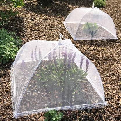 Simply Genius Pop-Up Mesh Food Covers - 17 x 17 in, White, 6 Pack, Large & Tall - Reusable & Collapsible Food Tents for Outdoor Serving