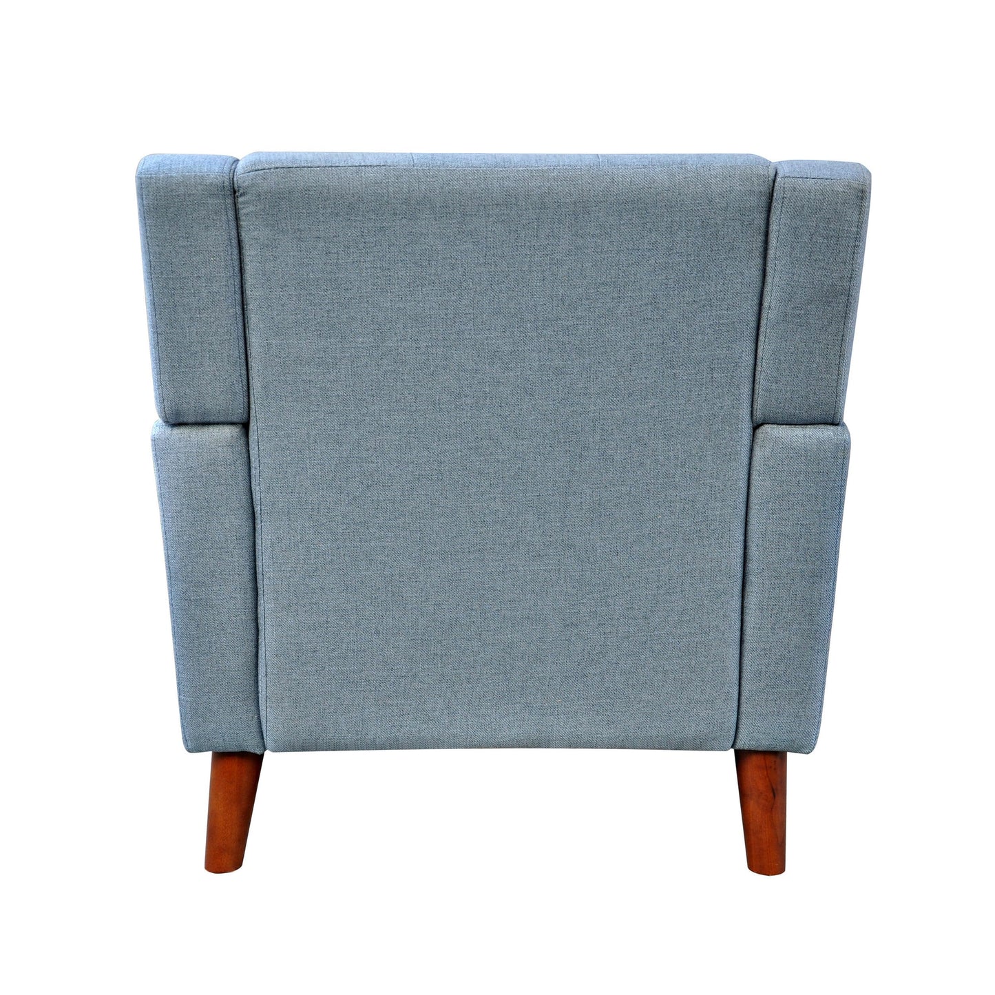 Christopher Knight Home Alisa Mid Century Modern Fabric Arm Chair, Blue and Walnut