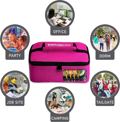 HotLogic Mini Portable Electric Lunch Box Food Heater - Pink - Innovative Food Warmer for Adults Car/Home