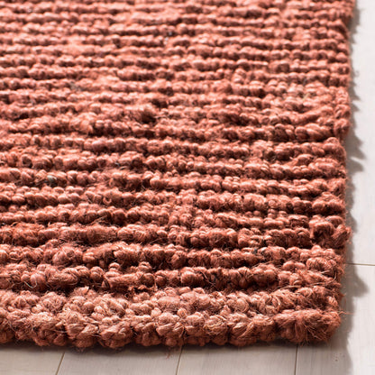 SAFAVIEH Area Rug 8x10 - Natural Fiber Collection - Large - Rust, Handmade Jute, Farmhouse Style, Chunky Textured Thick Pile (NF447C)