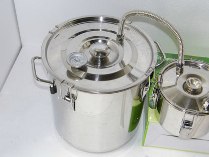 OLizee 3 Pots 5 Gal Stainless Steel Water Alcohol Distiller Copper Tube 18L Boiler Home Wine Making Kit