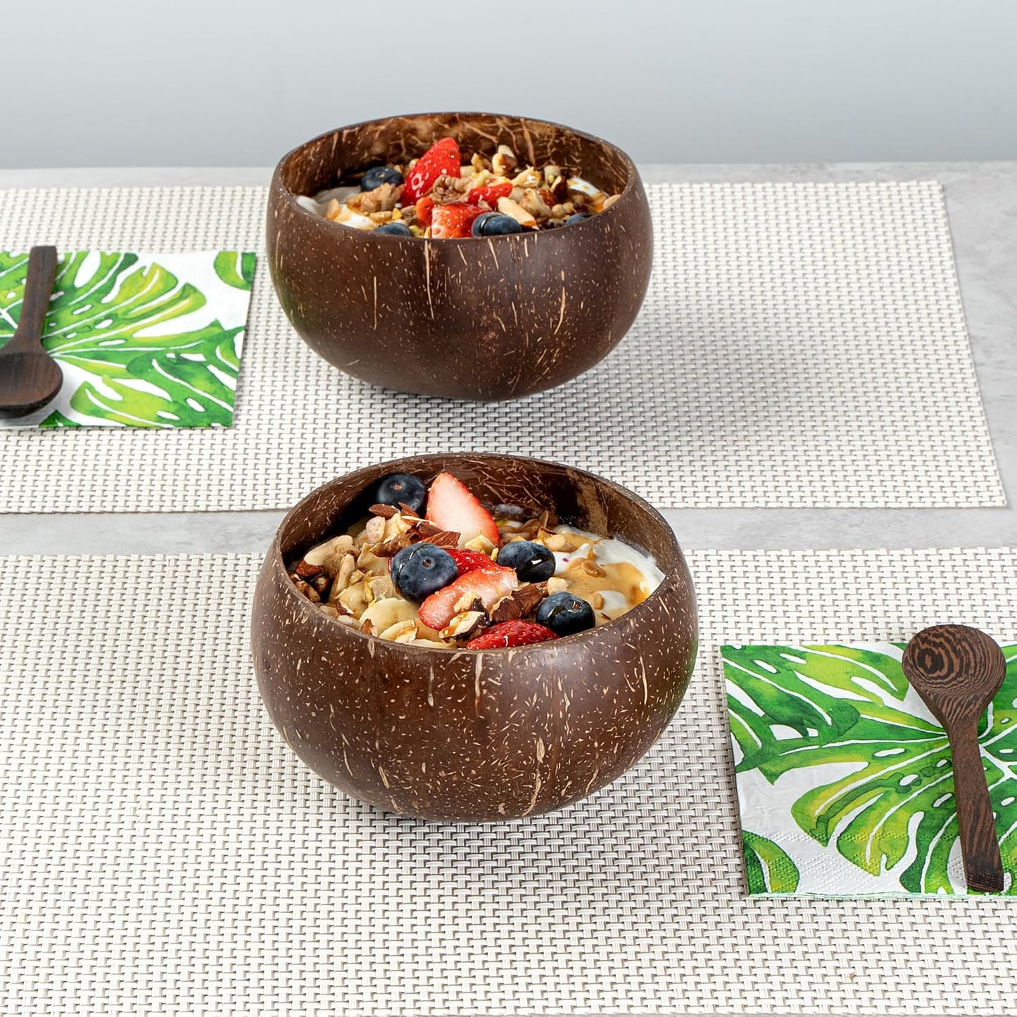 Restaurantware Coco Casa 21 Ounce Coconut Bowl, Reusable Handcrafted Bowl for Smoothies and Salads