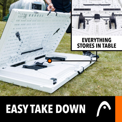 HEAD Full-Size Outdoor Ping Pong Table - 9ft x 5ft - Complete Table Tennis Set with Two Paddles & Three Balls - All-Weather Composite Surface for Outdoor Games - Quick Pop-Up Setup & Ping Pong Paddles