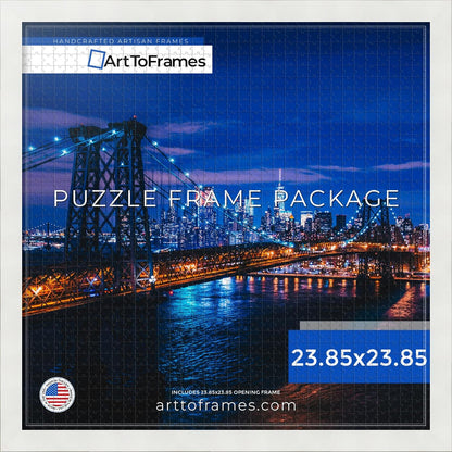 23.85x23.85 INCH 60.6x60.6 CM 1000 1.25 Inch (Puzzle5179-23.85x23.85) ArtToFrames / White Frame for piece Puzzles.This