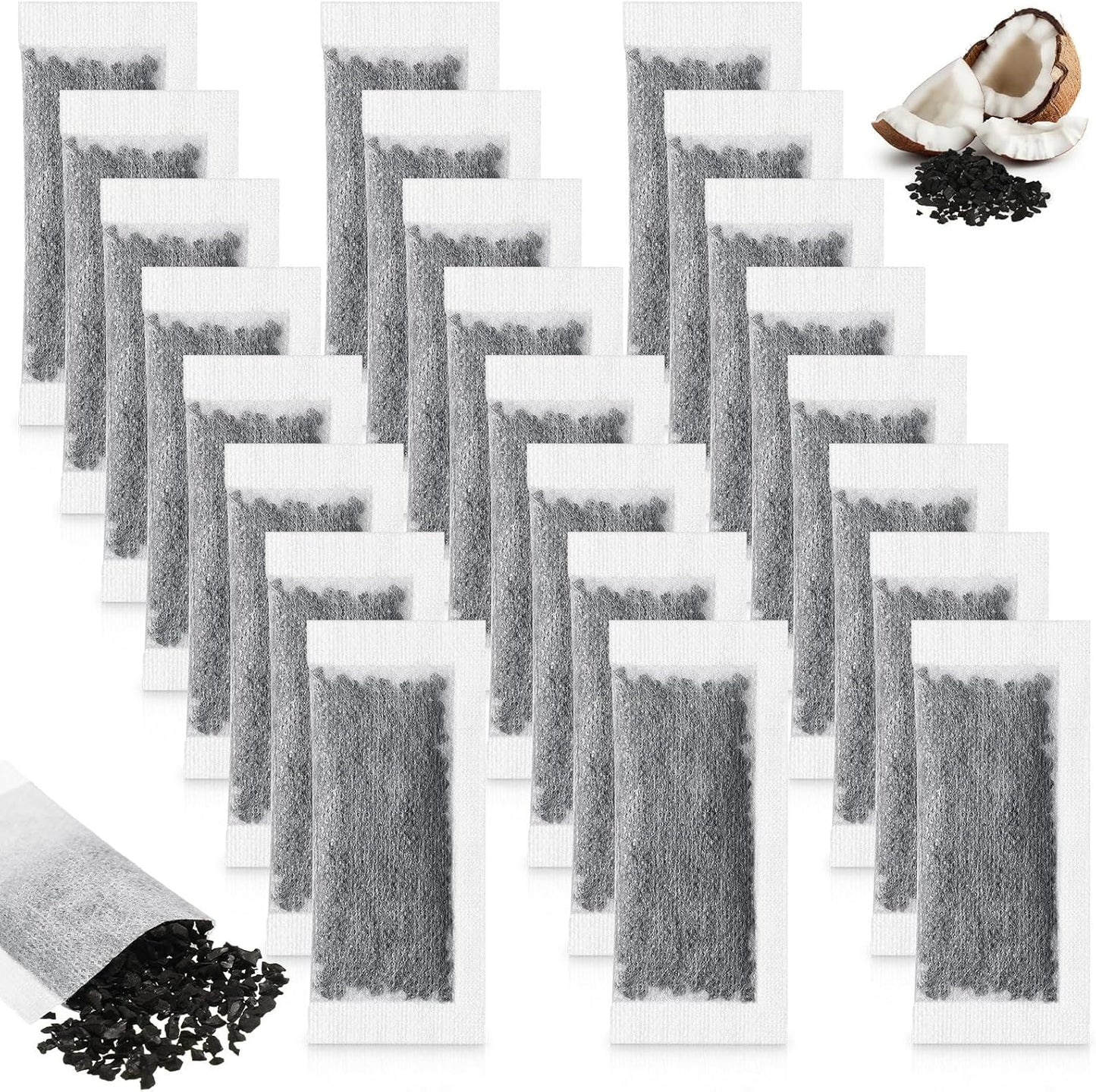24 Packs Activated Charcoal Distiller Filters - Coconut Shell Activated Carbon Filter Sachets for Countertop Models
