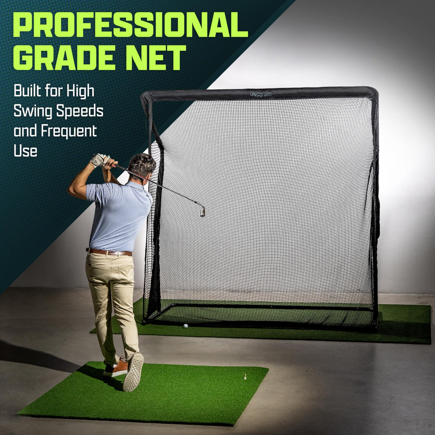 GoSports Elite Golf Practice Net with Steel Frame - 7 ft Size