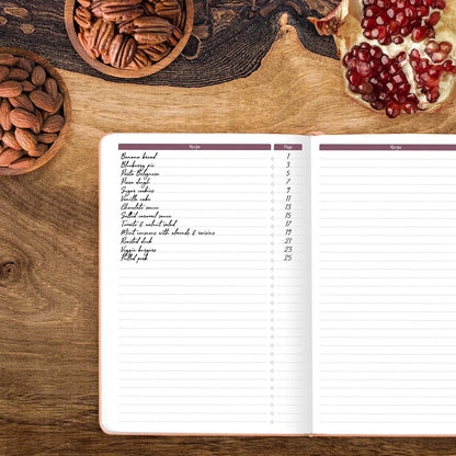 GoGirl Recipe Book – Blank Cookbook to Write In Your Own Recipes – A5, 58 Recipes Total - Peach Pink