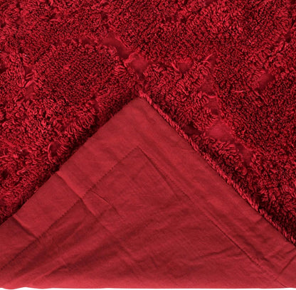Better Trends Burgundy Euro Sham, 100% Cotton Chenille Bedspread Sham, Soft Tufted Tumble Dry (26x26)