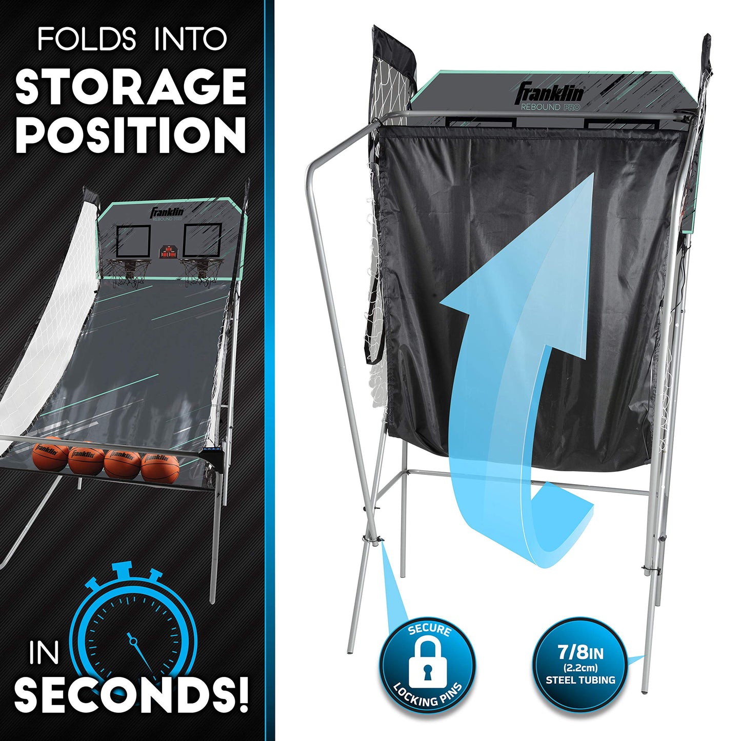 Franklin Sports Double Shot Rebound Pro Basketball Arcade Game
