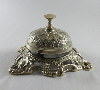 Upper Deck Ornate Solid Brass Hotel Counter Bell