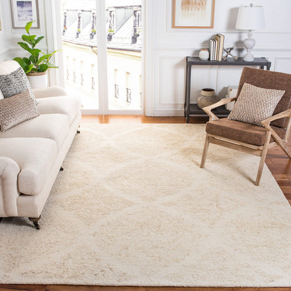 SAFAVIEH Area Rug 8x10 - Abstract Collection - Large - Ivory & Beige, Handmade Wool, Ideal for Living Room, Bedroom, Office, Dining Space (ABT346B)