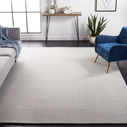 SAFAVIEH Abstract Collection Area Rug - 10' x 14', Light Grey & Ivory, Handmade Wool, Ideal for High Traffic Areas in Living Room, Bedroom (ABT468F)