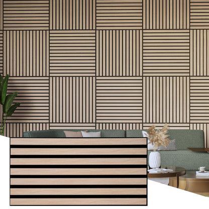Wall!Supply 3D Soundproof Wall Panels – Acoustic Natural Oak Finish – EPS Foam Wallpaper Alternative for Living Room, Bedroom & Office – Easy DIY Installation – 6 Pack, Covers 10.87 Sq Ft