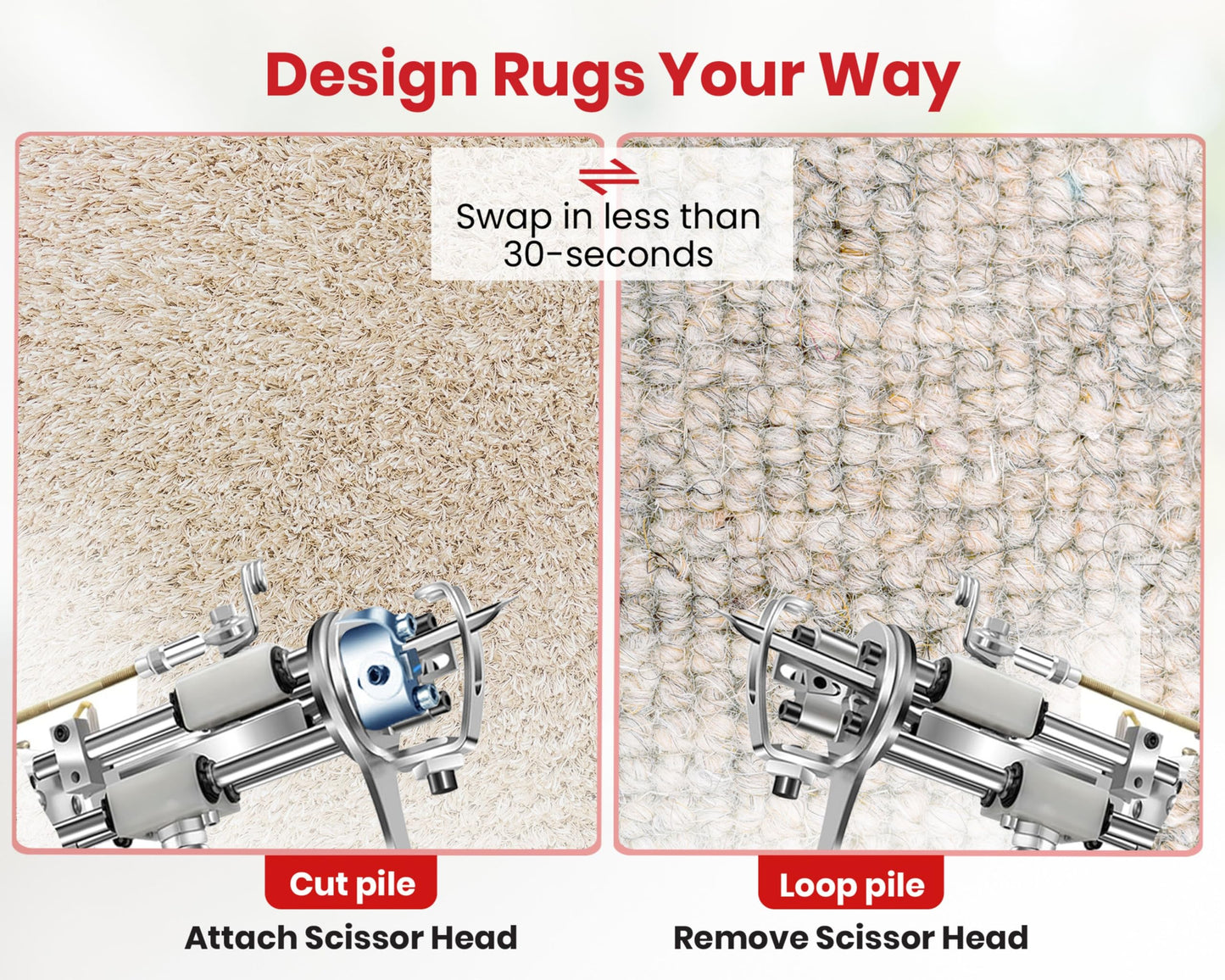 Dabline Rug Tufting Kit – Rug Making Kit with 2-in-1 Cut & Loop Tufting Gun, Complete Tufting Kit, Cloth, Backing, Carpet Trimmer, 20 Color Yarns, Tools & Accessories for Rug Tufting Projects