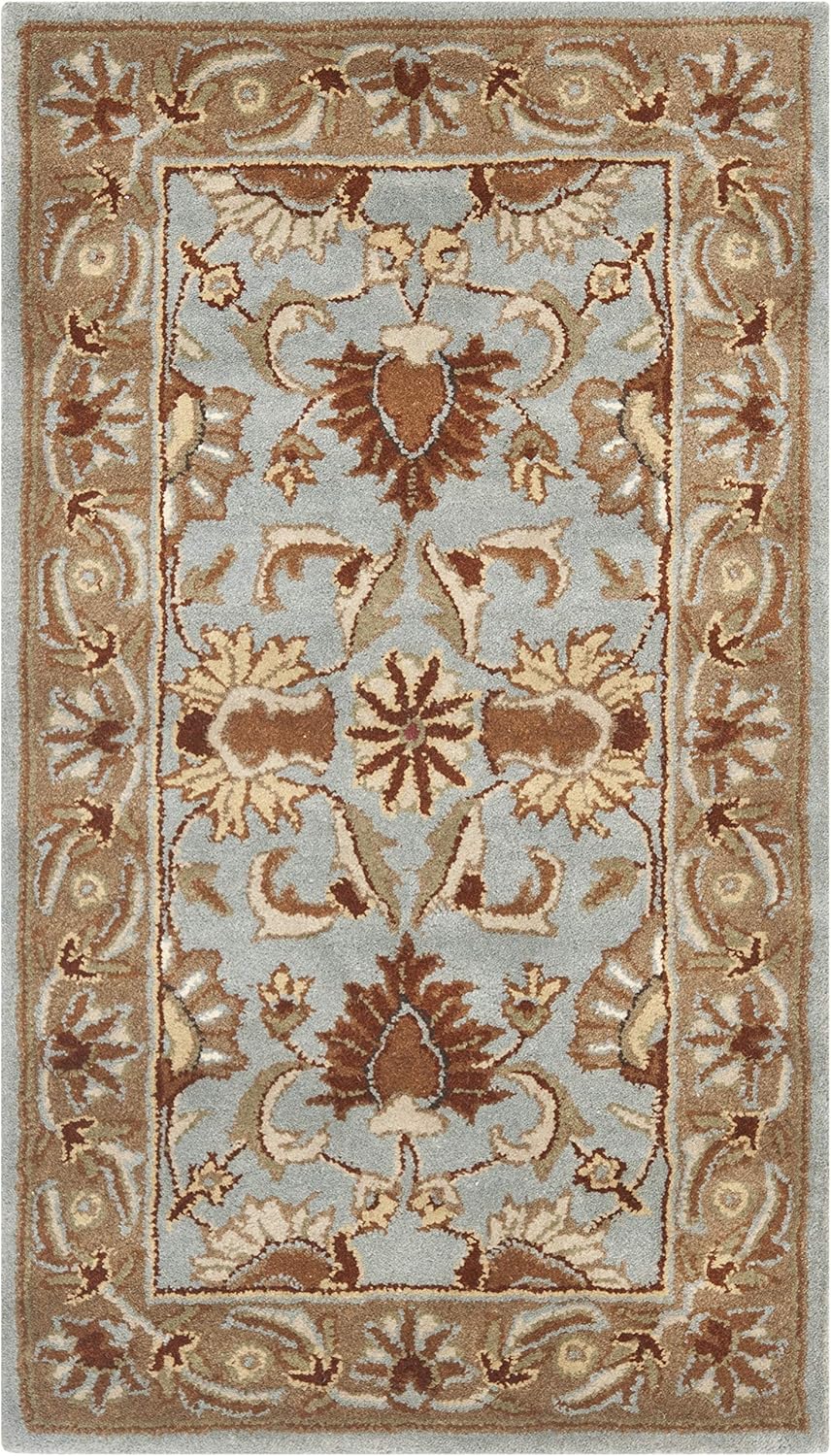 SAFAVIEH Heritage Collection Accent Rug - 2' x 3', Blue & Beige, Handmade Traditional Wool for High Traffic