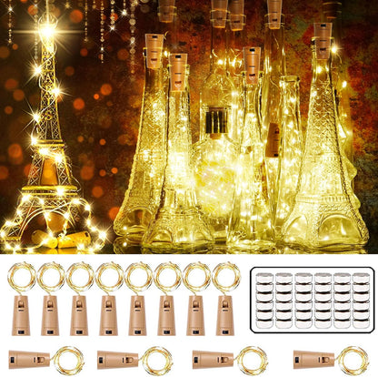 12 Packs 20 SmilingTown LEDs Wine Bottle Lights with Cork - Silver Wire Cork Lights Battery Operated Fairy Mini String