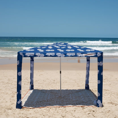 CoolCabana Beach Shade Tent - Easy Setup, UPF 50+ Protection, Large & Medium Sizes, Compact & Wind Resistant - Beach Cabana for The Whole Family - Pineapples, Medium