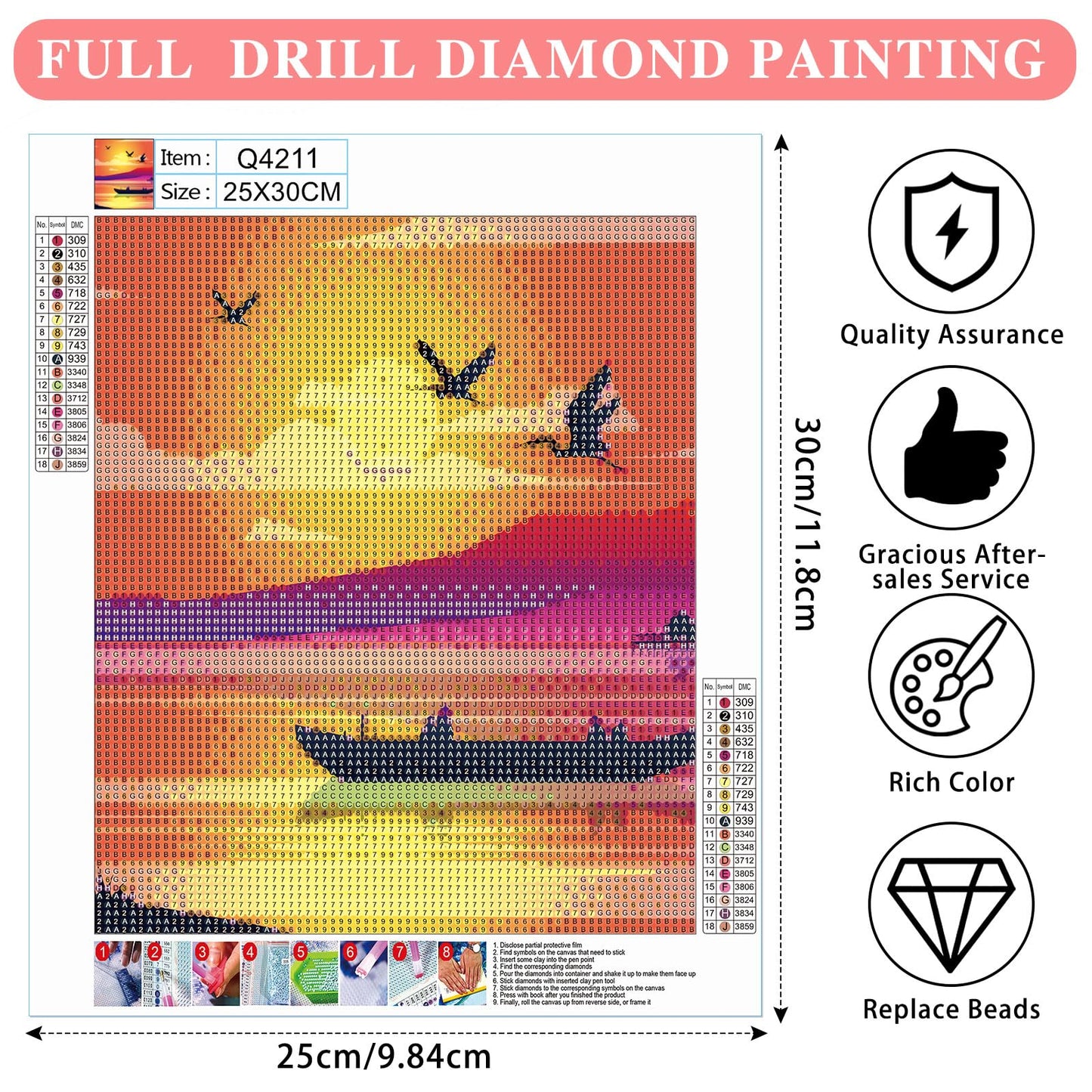 Fulmoon 24 Pack Diamond Painting Kits 11.8 x 9.8 Inch DIY 5D Abstract Landscapes Diamond Art Full Round Drill Crafts for Adults Kids Beginners Home Wall Decor Gifts