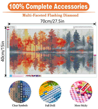 igoodom Large Diamond Painting, Landscape Large Diamond Art Kits for Adults, Full Drill Round Big Diamond Painting, DIY Gem Art and Crafts for Home Wall Decor Gift 27.5 X 15.7inch