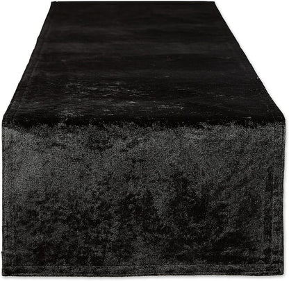 DII Velvet Collection Table Runner, 14x108, Black