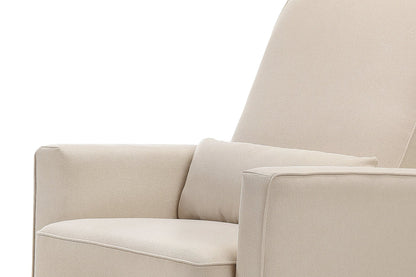 daVinci Olive 360° Swivel Glider Chair w/ Storage Ottoman - Water & Stain Resistant Rocking Glider - GREENGUARD Gold & FSC Certified, Versatile Rocking Chair for Nursery & Living Room, Polyester Cream