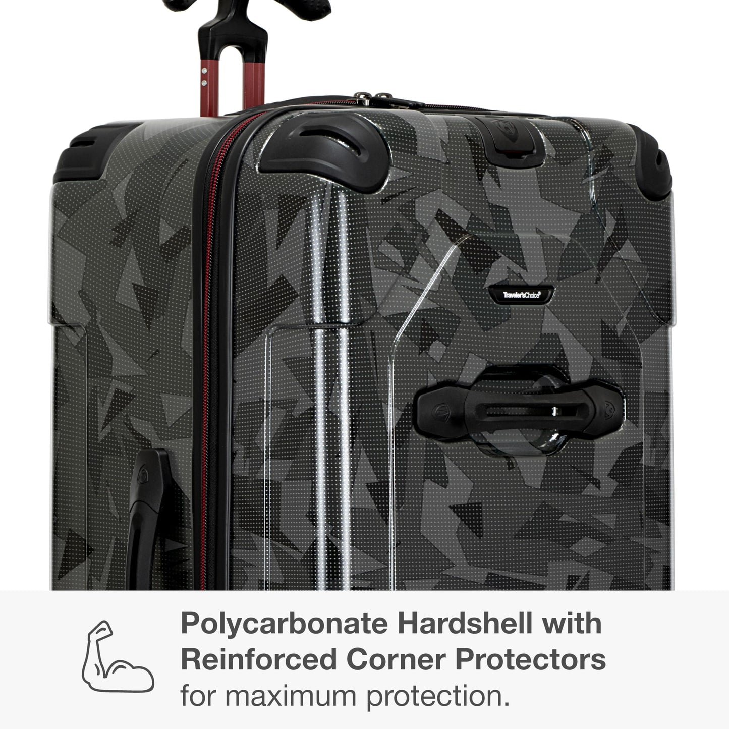 Traveler's Choice Maxporter II Polycarbonate Hardside Trunk with Spinner Wheels, Gray Camo, 31-Inch Large Trunk