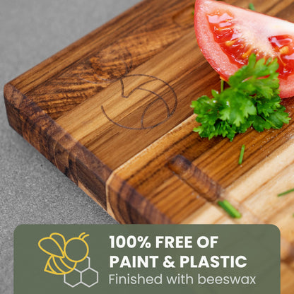 WALDWERK Large Teak Wood Cutting Board (18 x 14 x 1,2") - Solid Wood Cutting Board - Large Teak Wood Chopping Board - Wooden Butcher Block for Kitchen